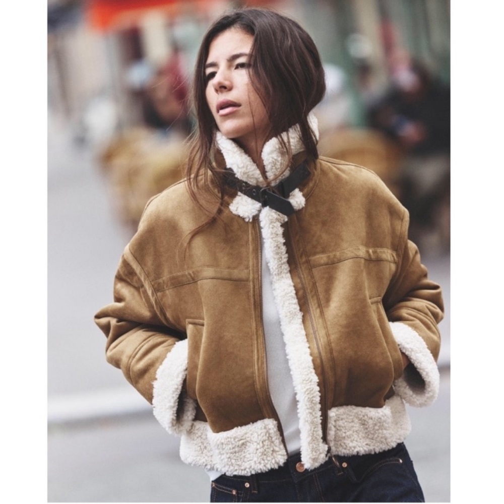 ZARA DOUBLE-FACED BIKER JACKET - Picture 2 of 16